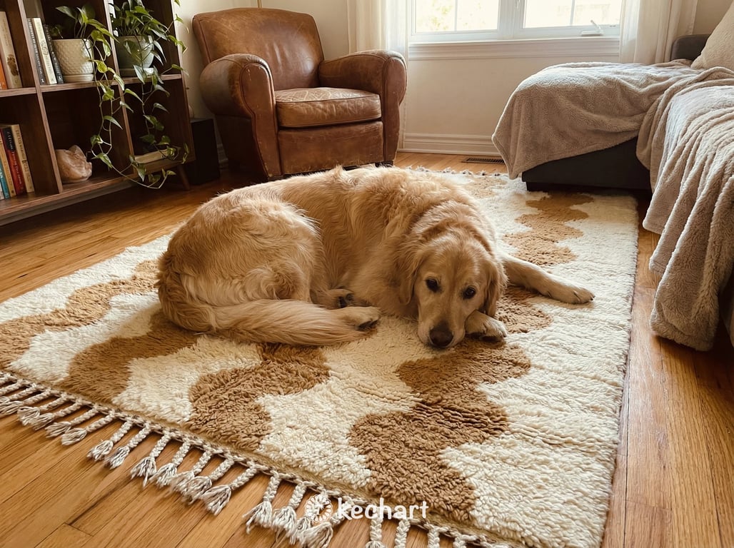 Custom Beni Ourain Rug - Handwoven Cream & Camel Moroccan Wool Rug