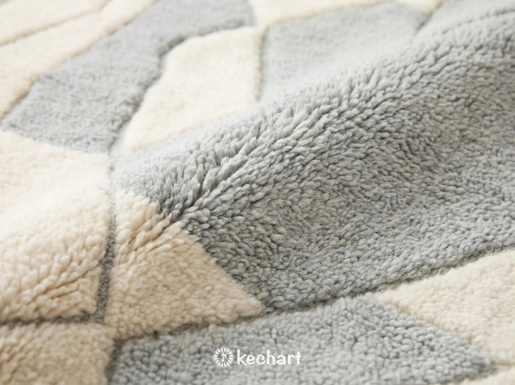 Custom Beni Ourain Wool Rug - Cream & Silver Grey Diamond - Made to Order