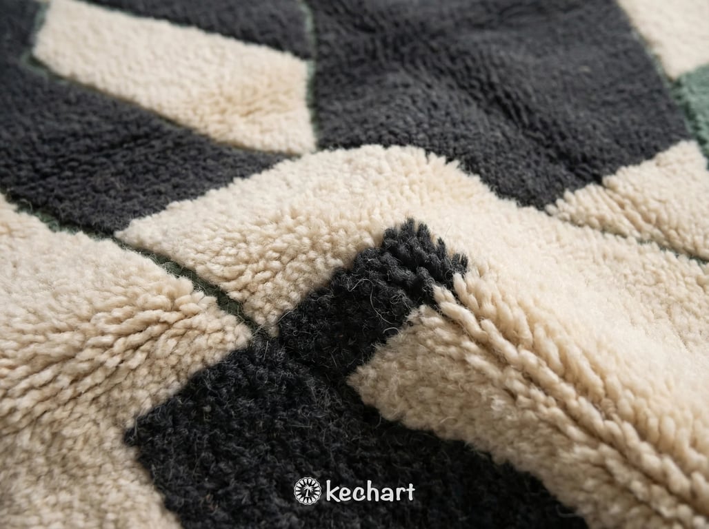 Made to Order Beni Ourain Rug - Custom Moroccan Wool Geometric Diamond