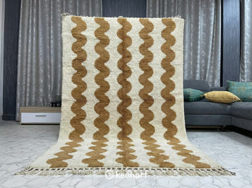 Custom Beni Ourain Rug - Handwoven Cream & Camel Moroccan Wool Rug