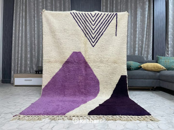 Custom Beni Ourain Rug - Moroccan Wool in Viola Indigo Diamond Pattern