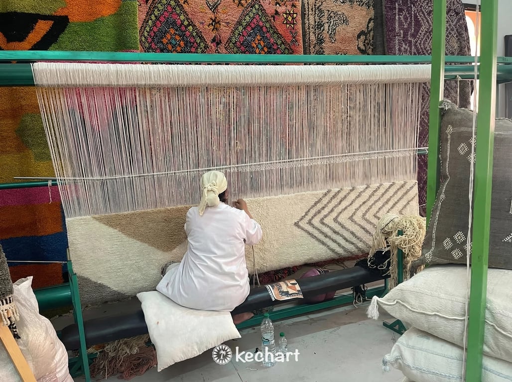 Custom Beni Ourain Rug - Made to Order Moroccan Wool Rug in Cream & Grey