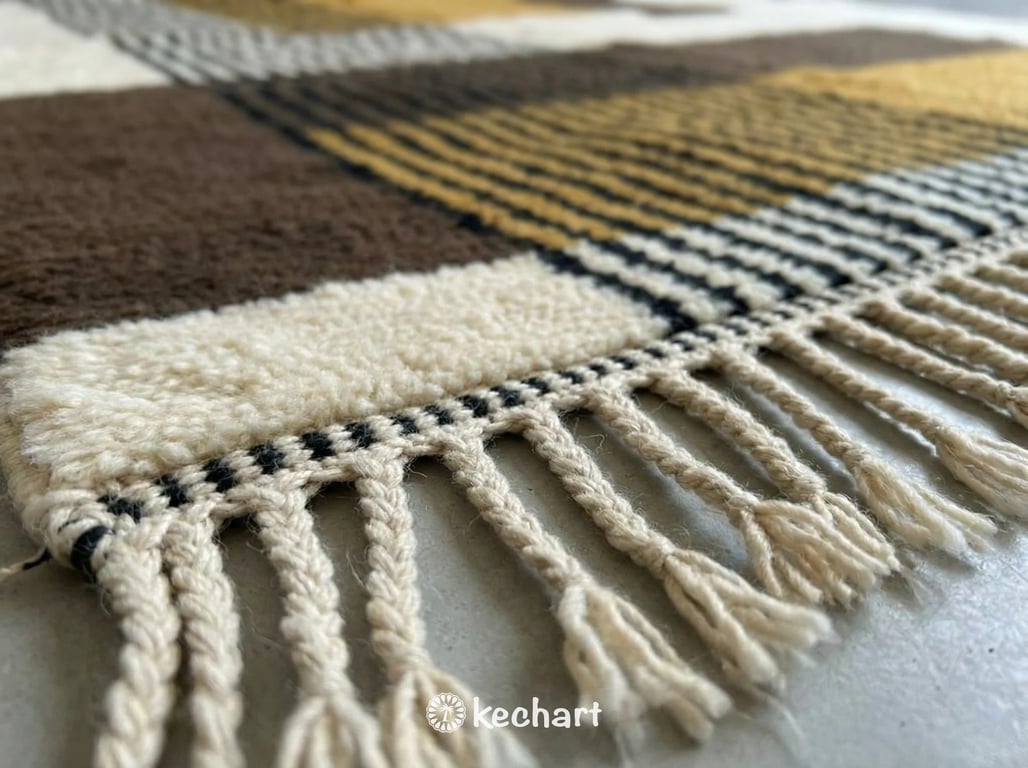 Custom Size Beni Ourain Rug - Handwoven Moroccan Wool Geometric Pattern