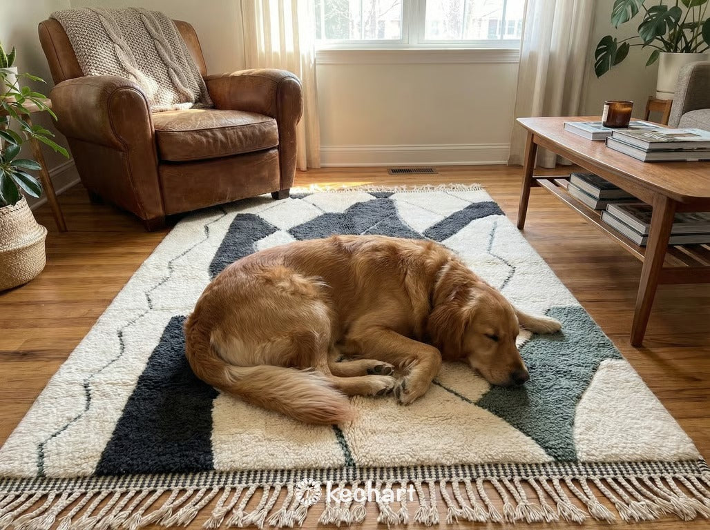 Made to Order Beni Ourain Rug - Custom Moroccan Wool Geometric Diamond