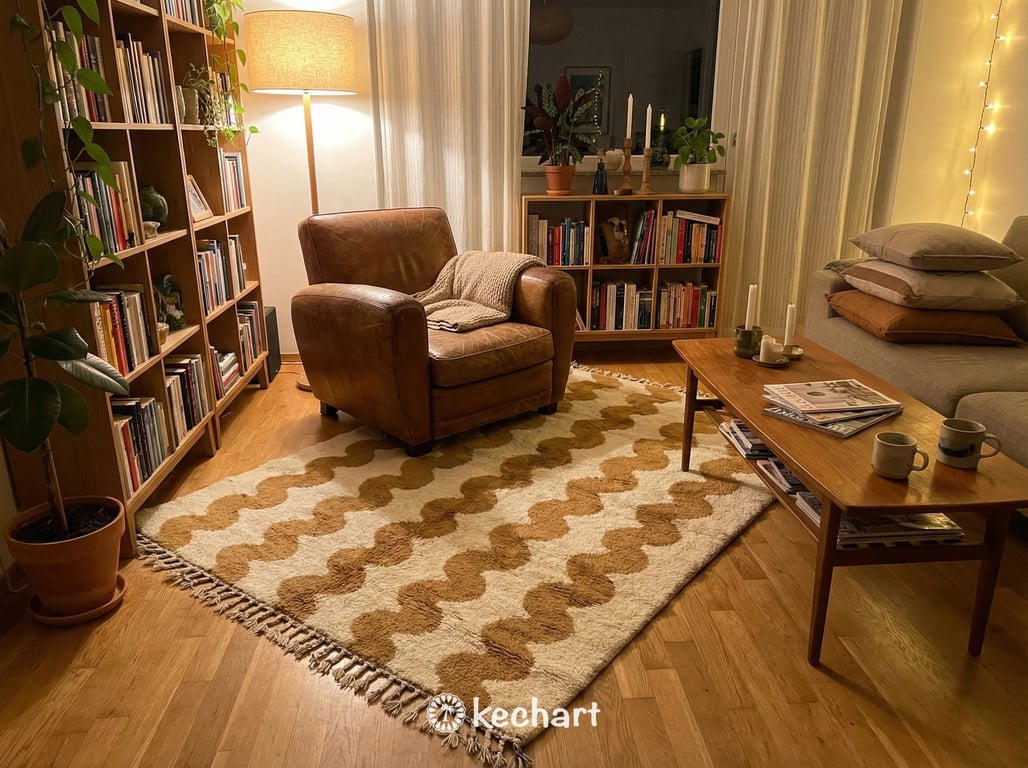 Custom Beni Ourain Rug - Handwoven Cream & Camel Moroccan Wool Rug