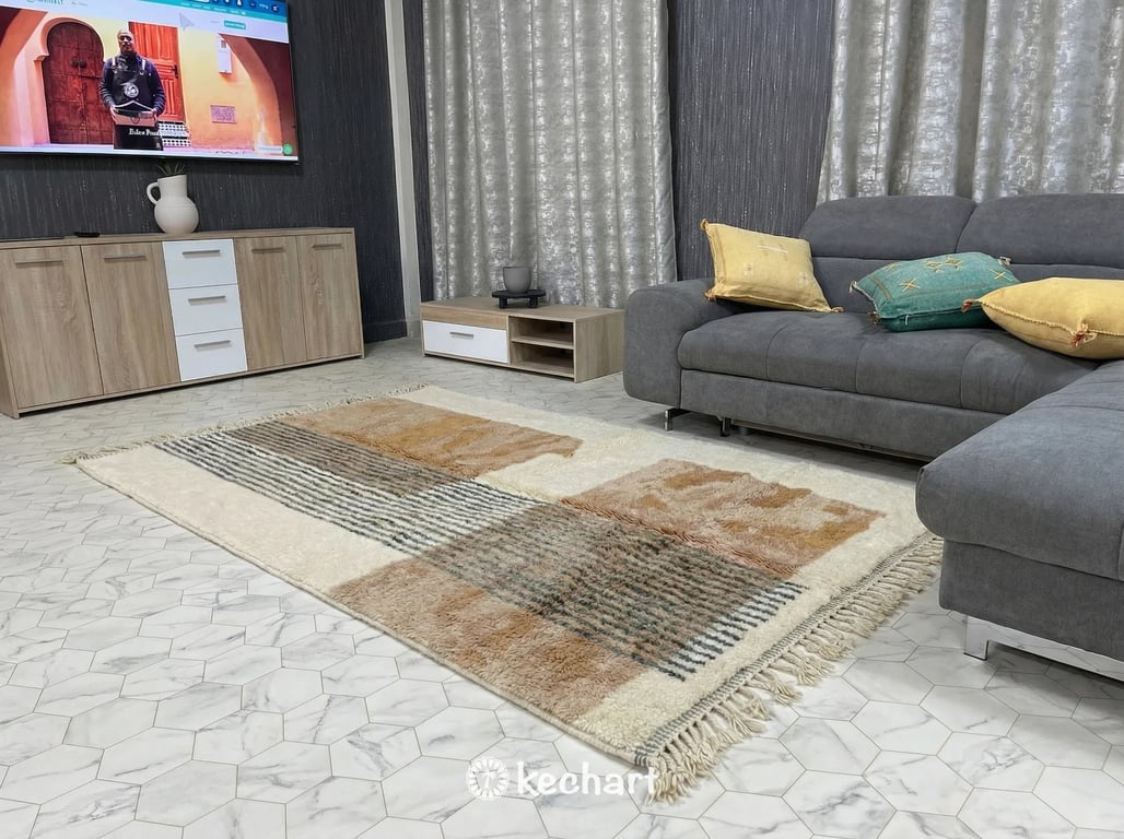 Custom Beni Ourain Rug - Handwoven Geometric Wool, Made to Order