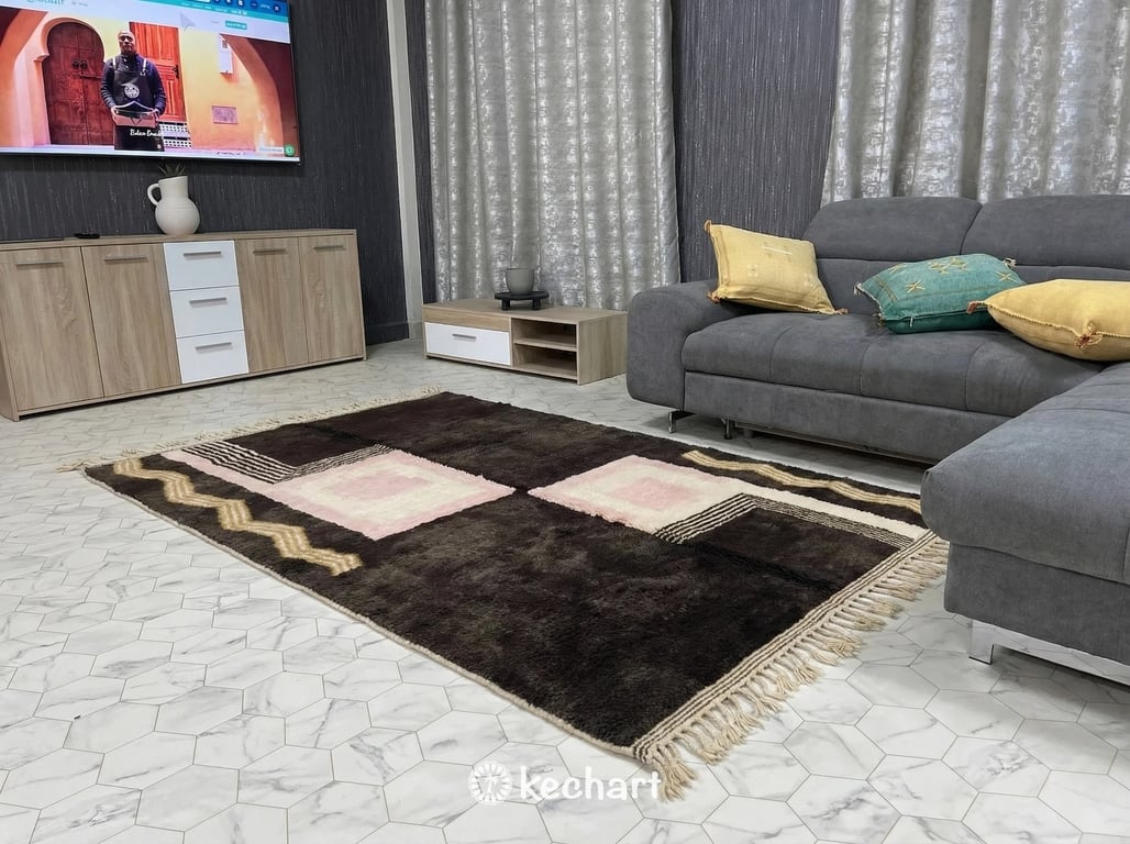 Custom Beni Ourain Rug - Made to Order Earth Tone Geometric Wool Rug