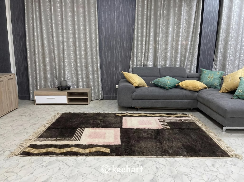 Custom Beni Ourain Rug - Made to Order Earth Tone Geometric Wool Rug