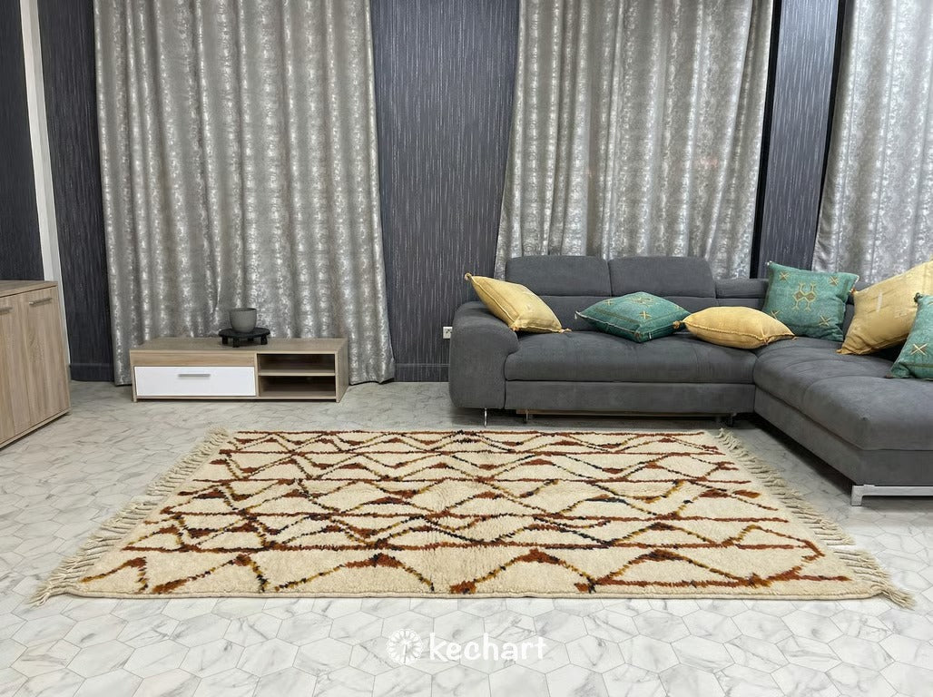 Custom Beni Ourain Rug - Handwoven Made-to-Order Moroccan Wool Area Rug