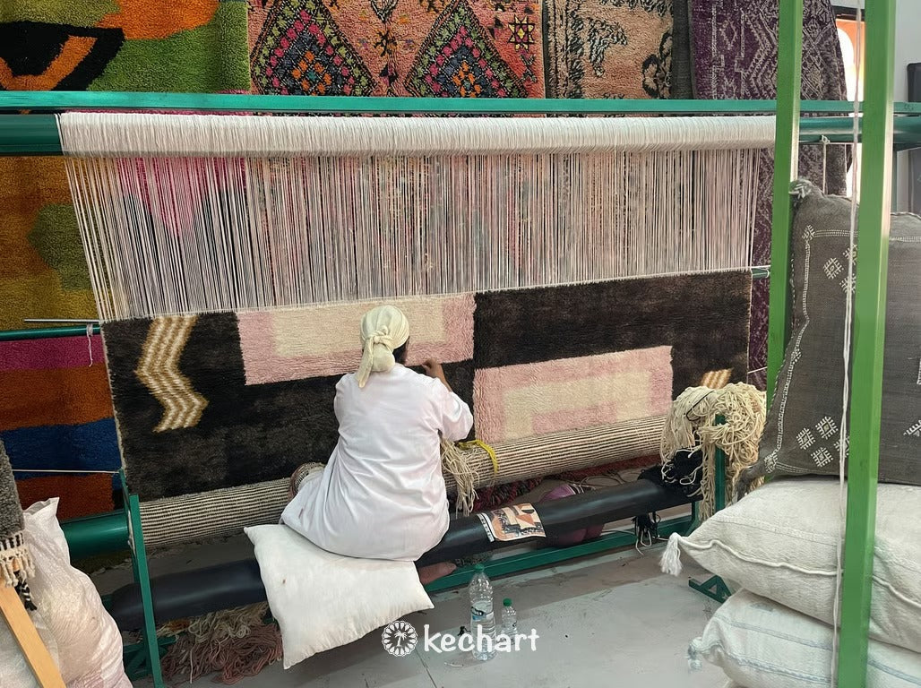 Custom Beni Ourain Rug - Made to Order Earth Tone Geometric Wool Rug