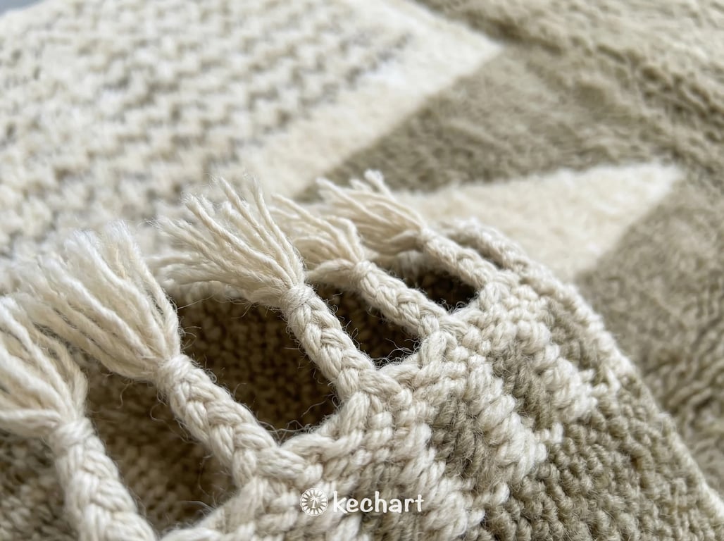 Custom Beni Ourain Rug - Handwoven Cream & Khaki Wool - Made to Order