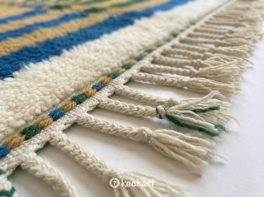 Custom Beni Ourain Rug - Made to Order Moroccan Wool Rug in Blue & Gold