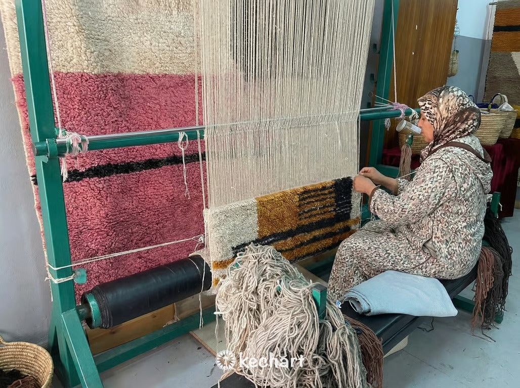 Custom Beni Ourain Rug - Made to Order Moroccan Wool, Geometric Earth Tones