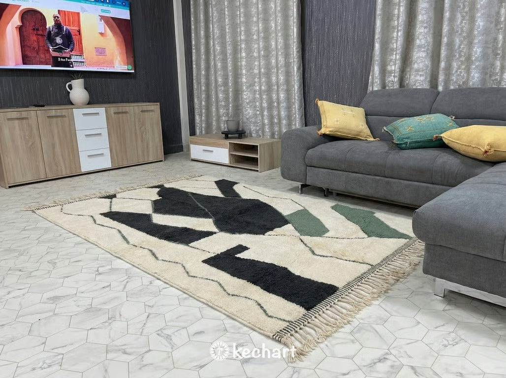 Made to Order Beni Ourain Rug - Custom Moroccan Wool Geometric Diamond