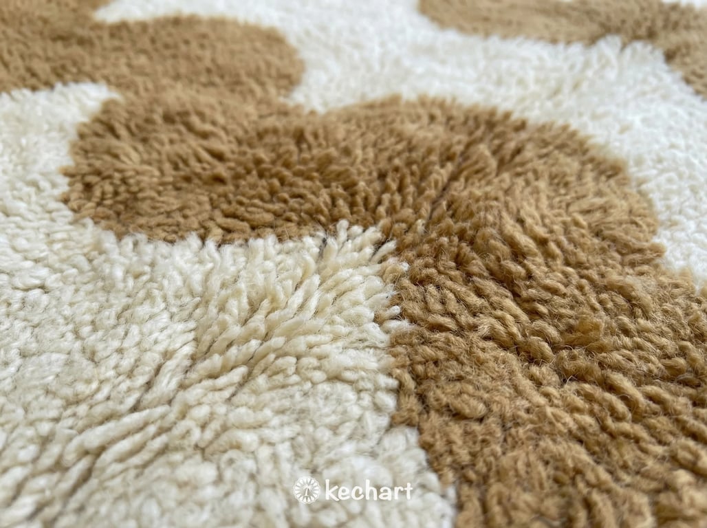 Custom Beni Ourain Rug - Handwoven Cream & Camel Moroccan Wool Rug