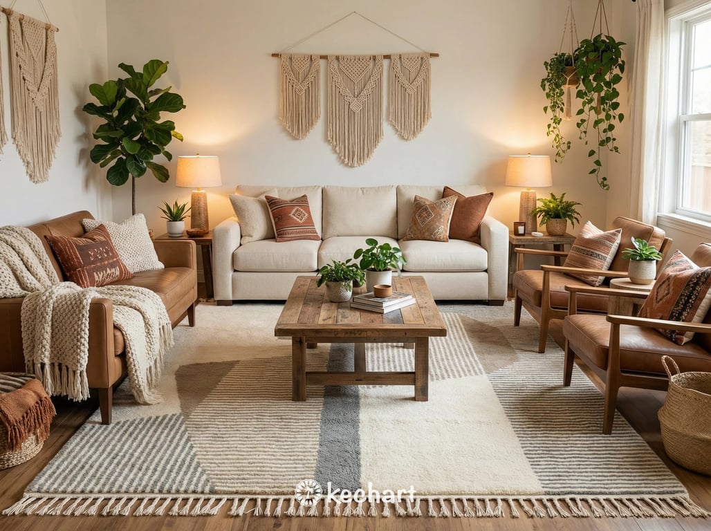 Scandi-style nursery featuring a soft white and grey geometric diamond Moroccan wool rug placed beneath a wooden crib.