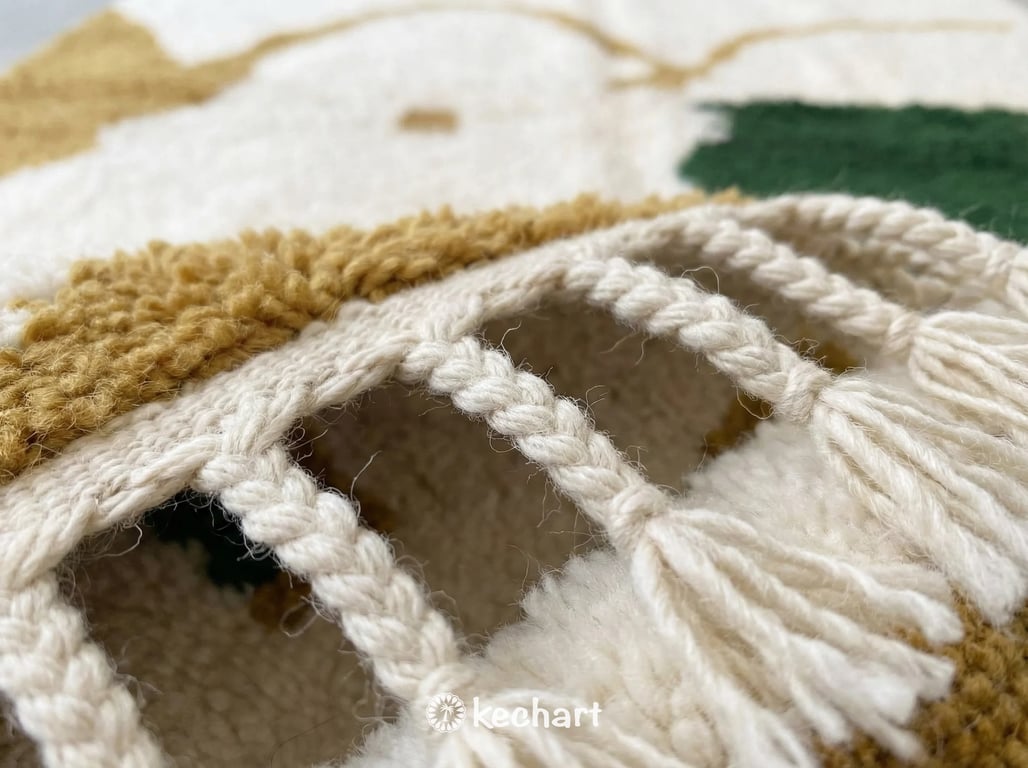 Custom Beni Ourain Rug - Made to Order Moroccan Wool, White & Gold Diamond Pattern