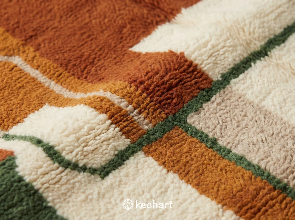 Custom Beni Ourain Rug | Made to Order Geometric Moroccan Wool Rug Earth Tones