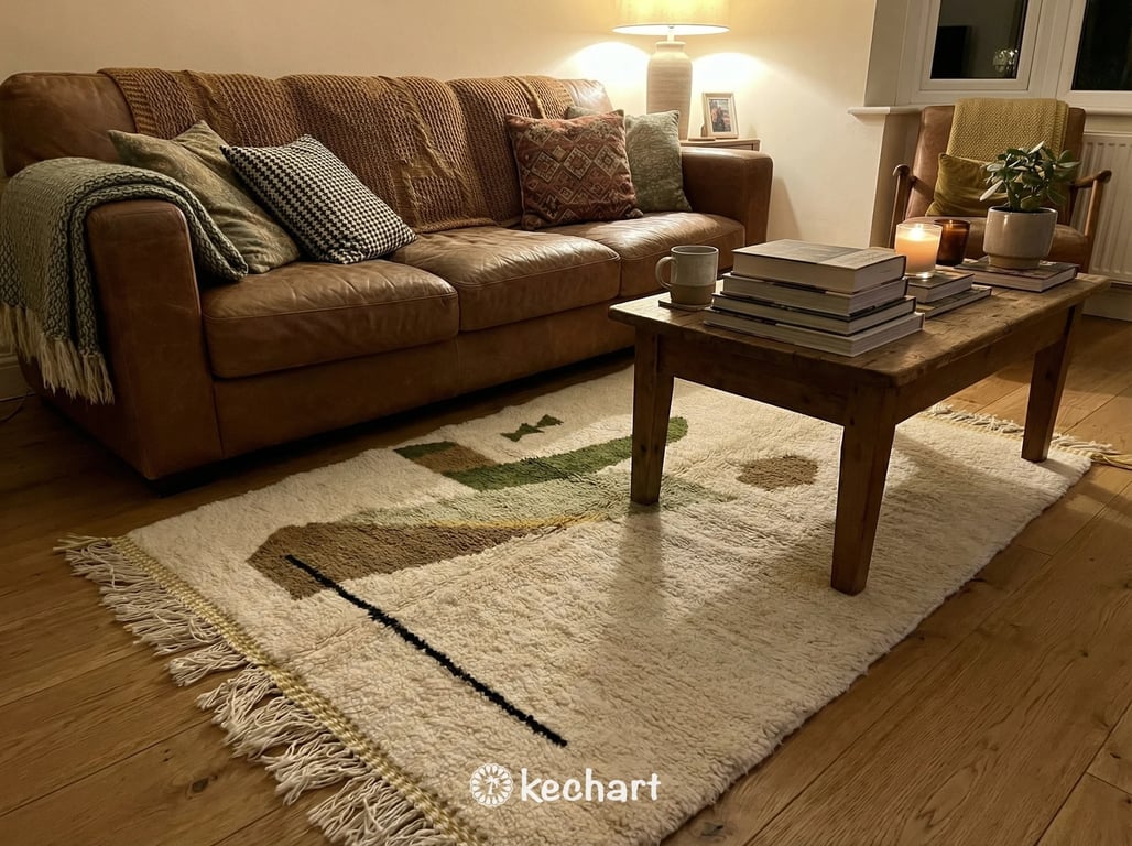 Custom Beni Ourain Rug - Olive & Sage Geometric Wool