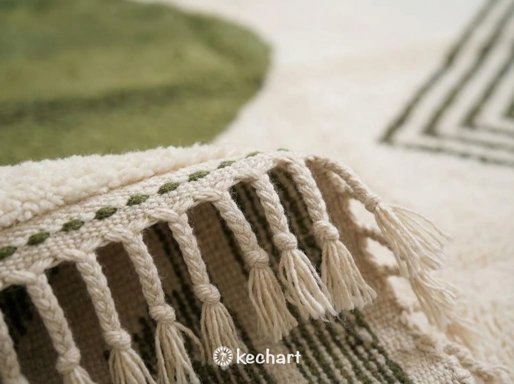 Custom Beni Ourain Rug - Made to Order Olive Green & Kombu Wool Rug