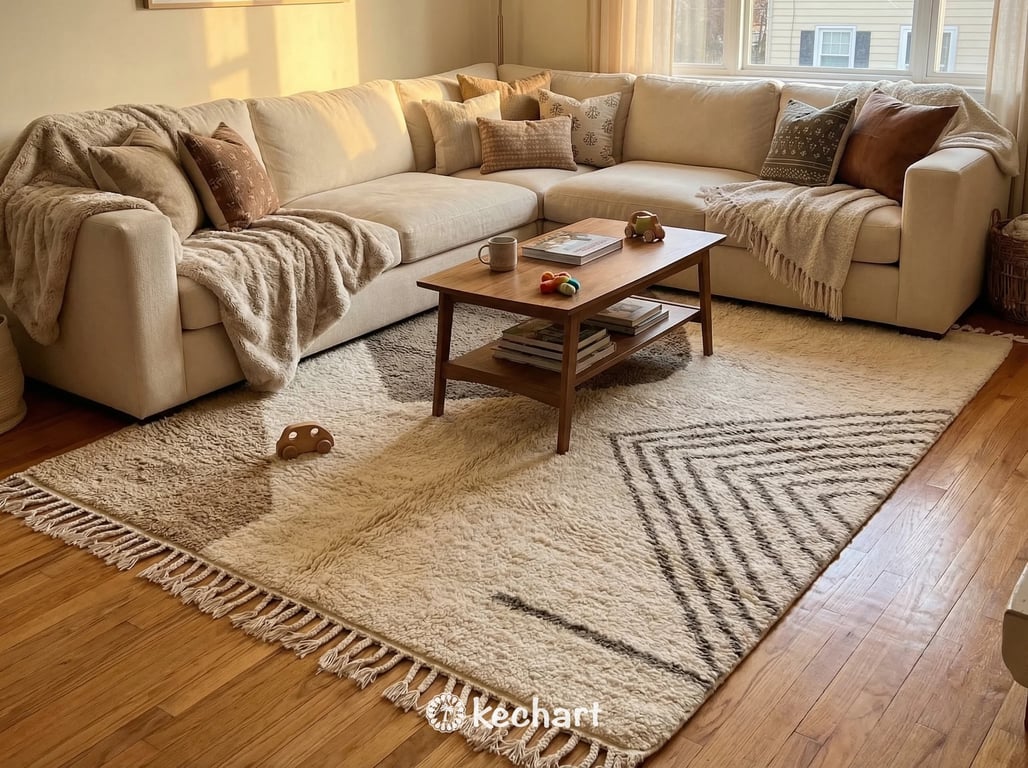 Custom Beni Ourain Rug - Made to Order Warm Taupe Geometric Wool Rug