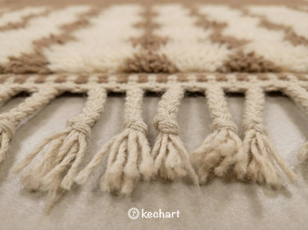 Sahara Brown Beni Ourain Rug - Custom Size Moroccan Wool