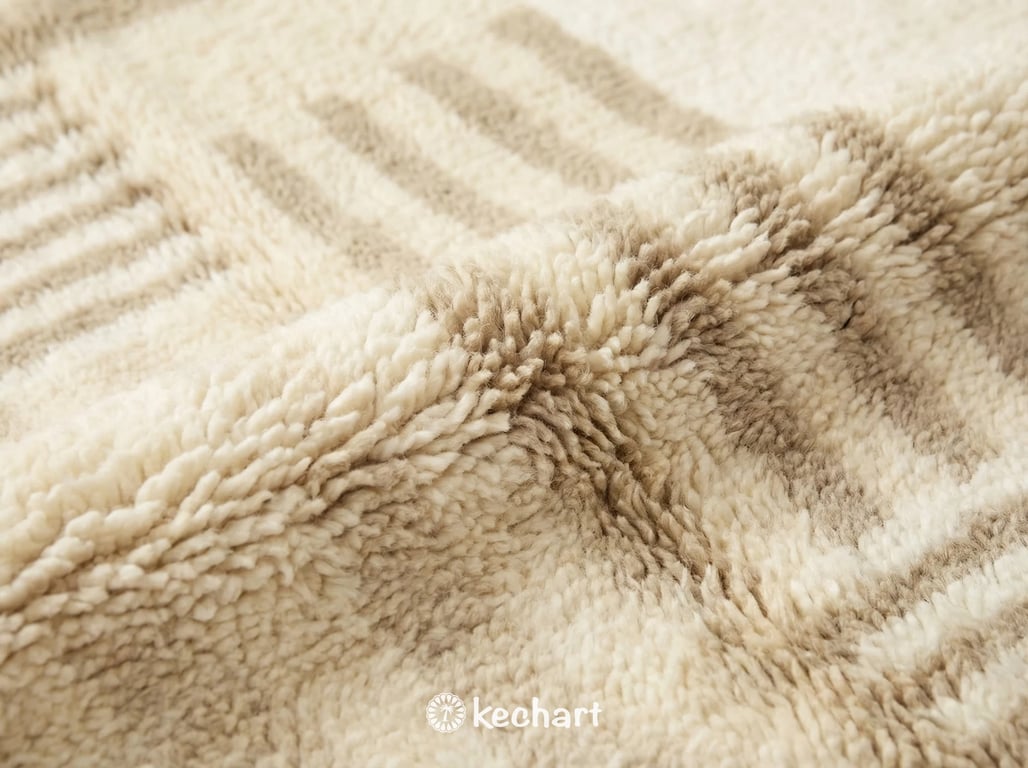 Custom Size Beni Ourain Rug - Plush Moroccan Wool Area Rug, Cream & Beige