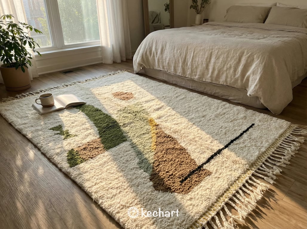 Custom Beni Ourain Rug - Olive & Sage Geometric Wool