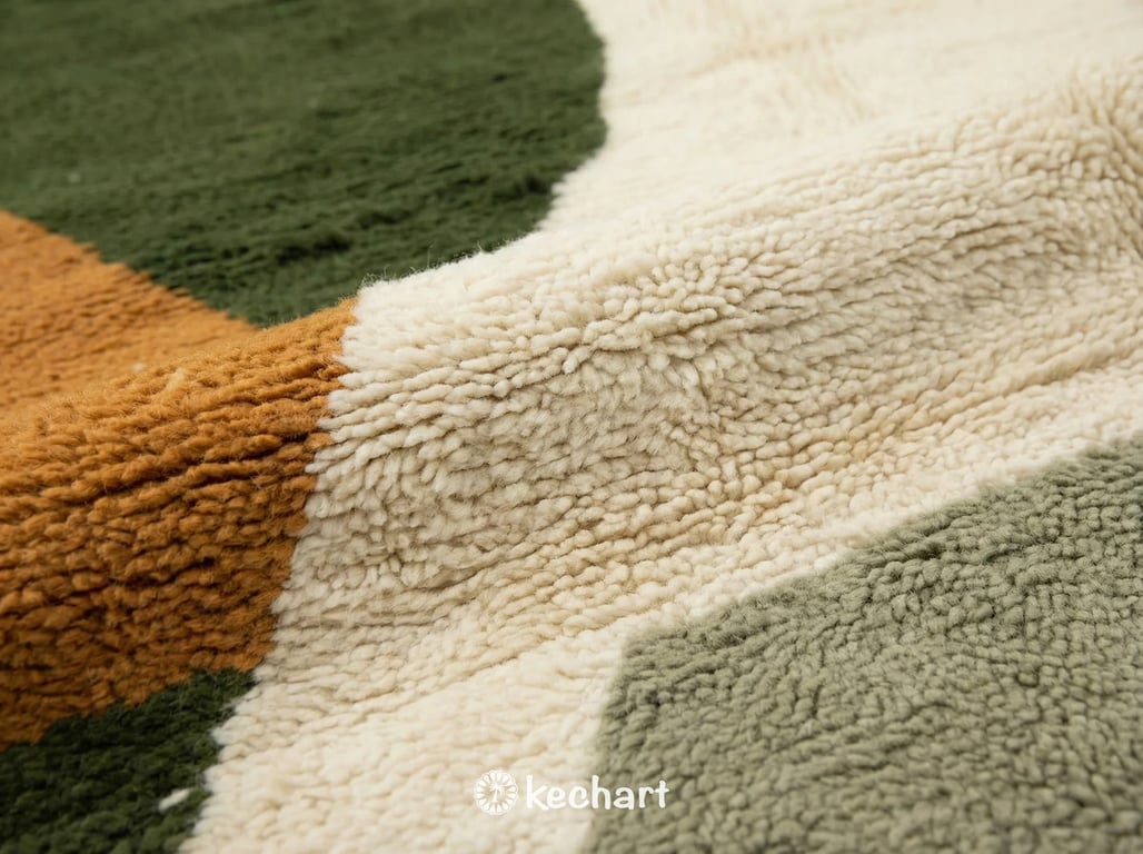Custom Beni Ourain Rug - Olive & Sage Geometric Wool Rug - Made to Order