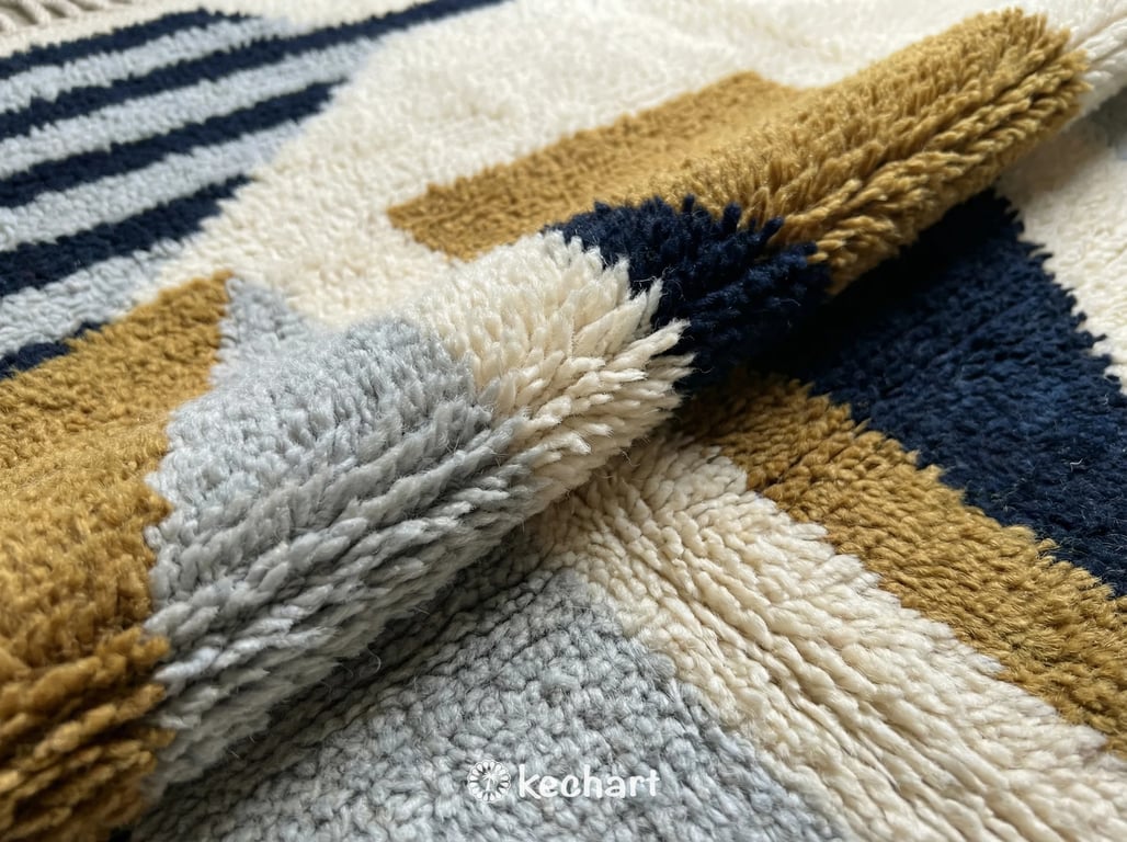 Custom Size Beni Ourain Rug - Handwoven Moroccan Wool with Diamond Pattern