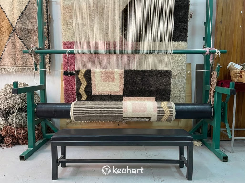 Custom Beni Ourain Rug - Made to Order Earth Tone Geometric Wool Rug