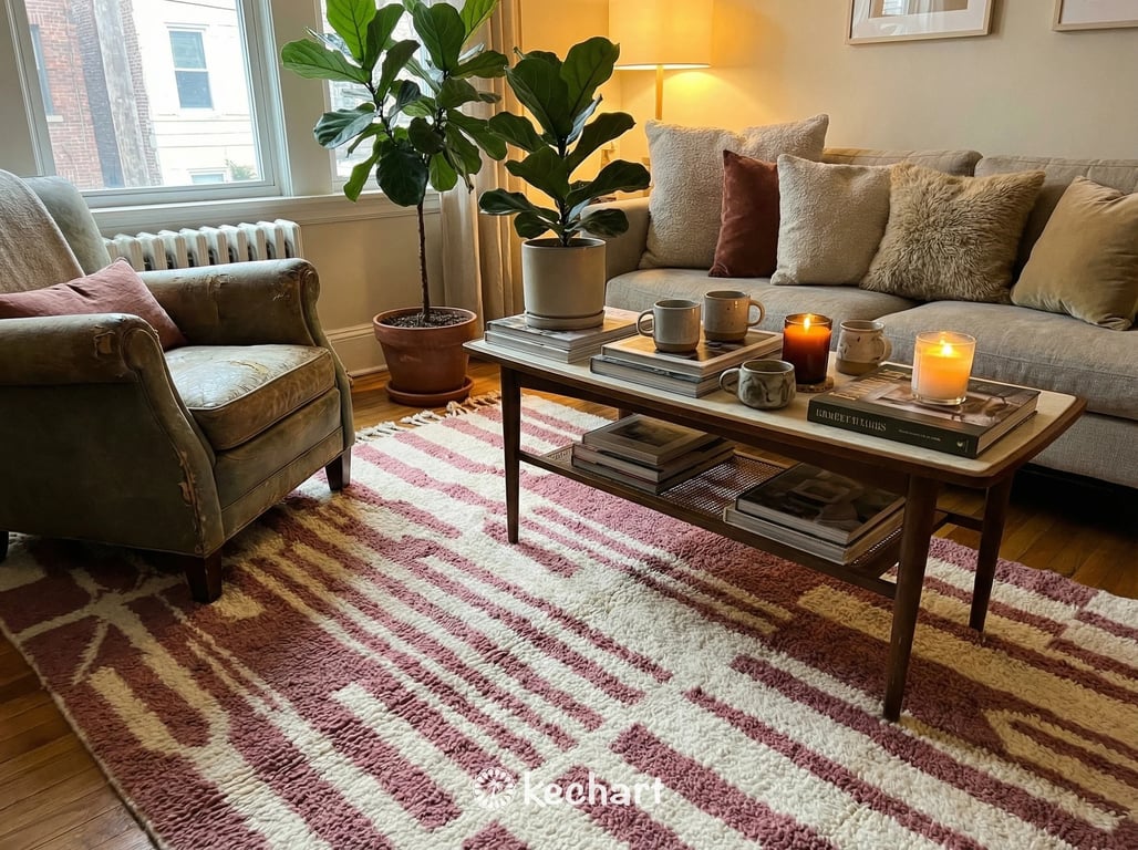 Made to Order Beni Ourain Rug - Custom Cream & Slate Rose Moroccan Wool