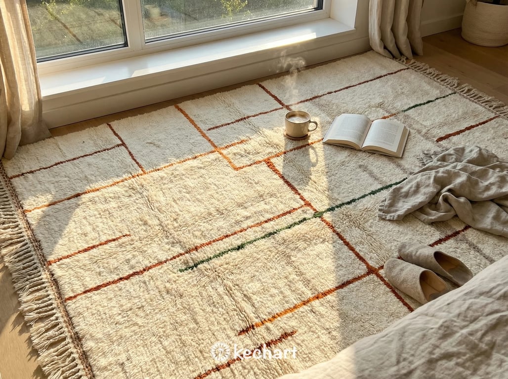 Custom Size Beni Ourain Rug - Handwoven Moroccan Wool in Warm Earth Tones