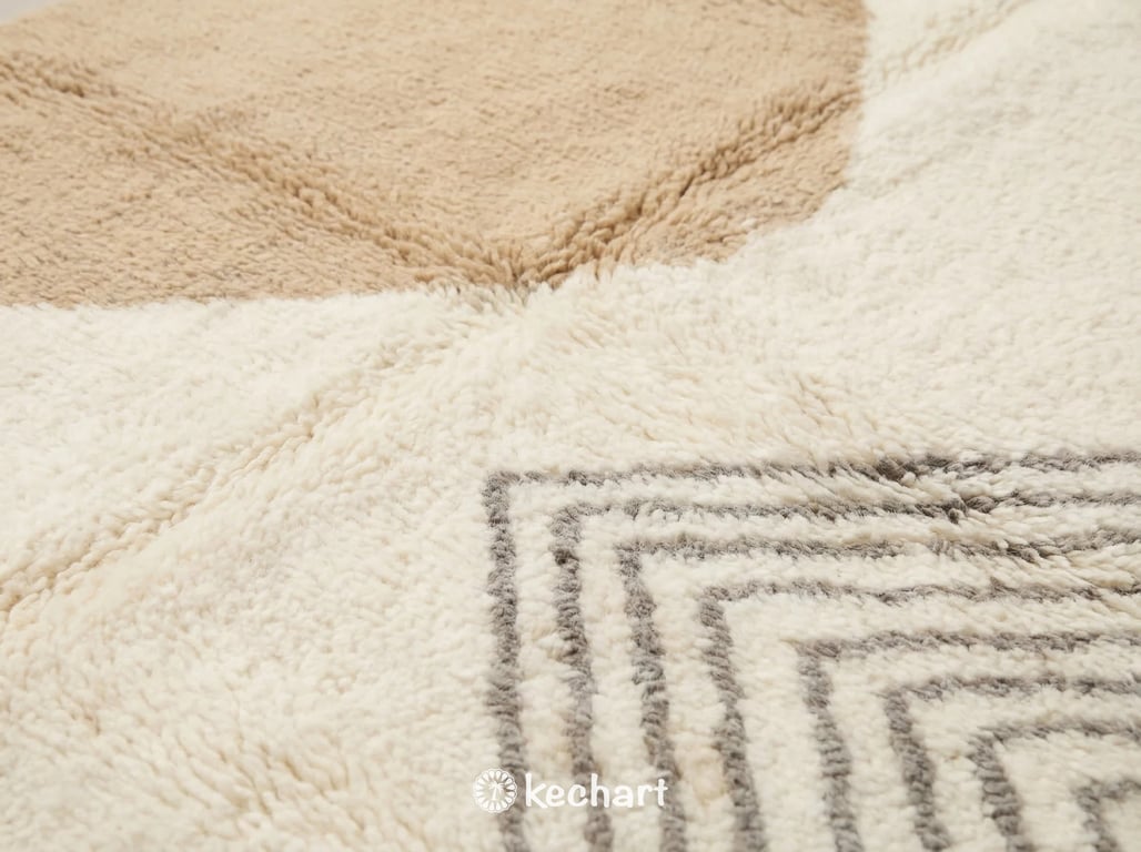 Custom Beni Ourain Rug - Made to Order Moroccan Wool Rug in Cream & Grey