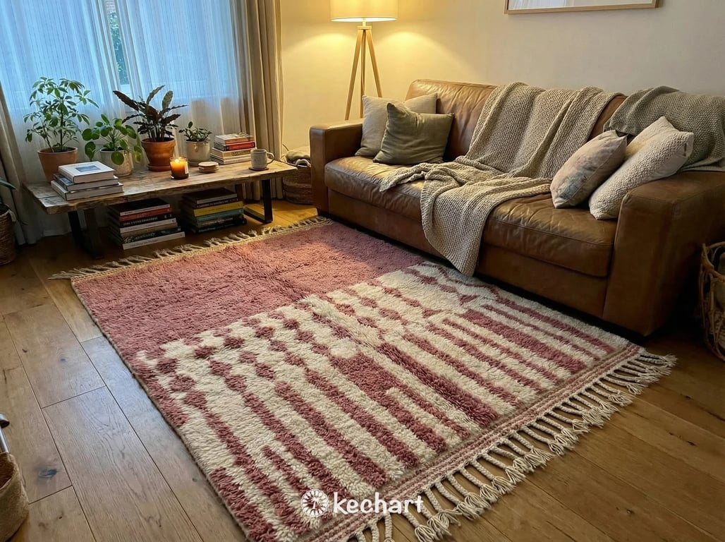 Slate Rose Beni Ourain Moroccan Rug - Custom Sizes Available
