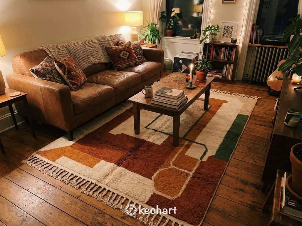Custom Beni Ourain Rug | Made to Order Geometric Moroccan Wool Rug Earth Tones