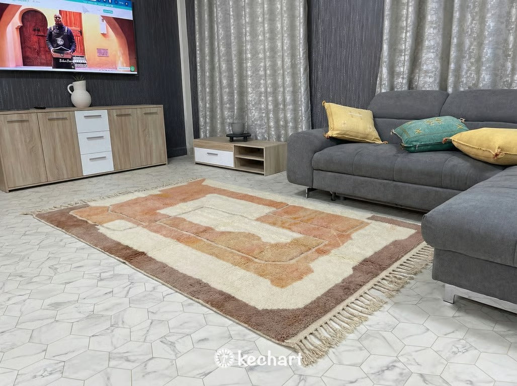 Custom Beni Ourain Rug - Made to Order Moroccan Wool in Warm Earth Tones