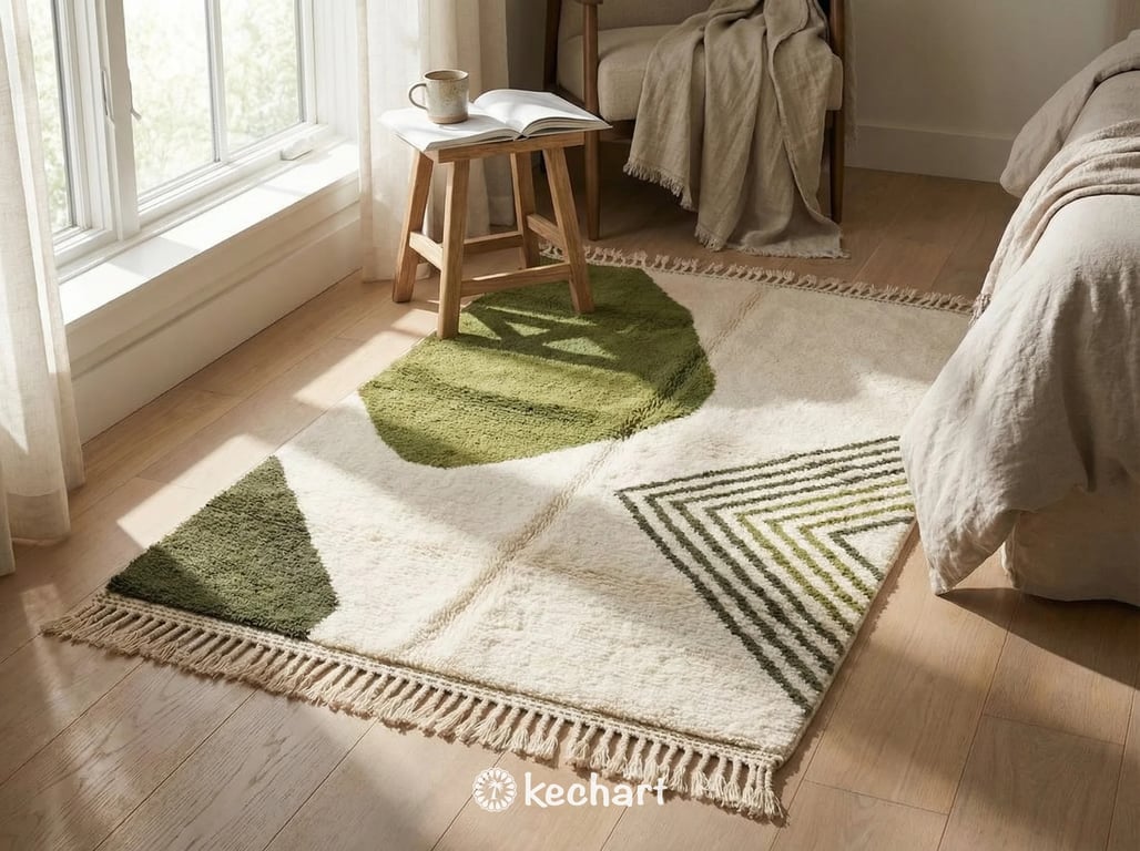 Custom Beni Ourain Rug - Made to Order Olive Green & Kombu Wool Rug