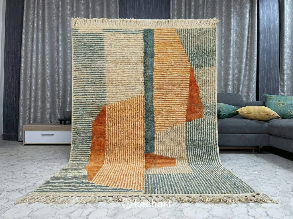 Custom Size Moroccan Rug - Plush Beni Ourain Wool in Vibrant Colors