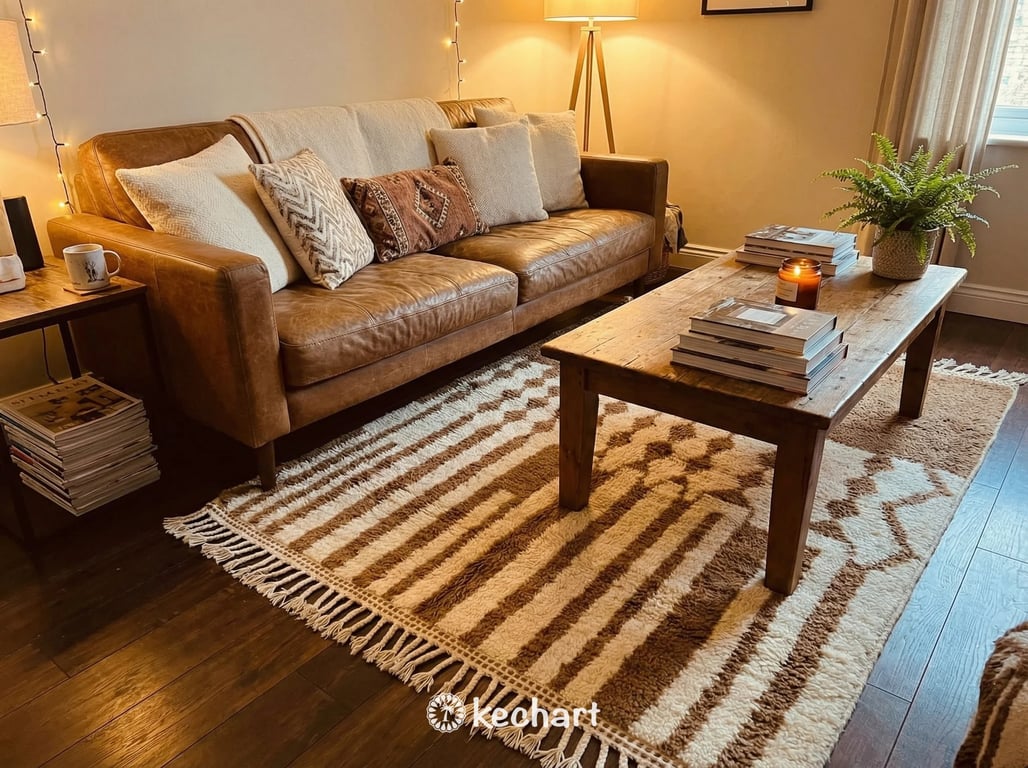Sahara Brown Beni Ourain Rug - Custom Size Moroccan Wool