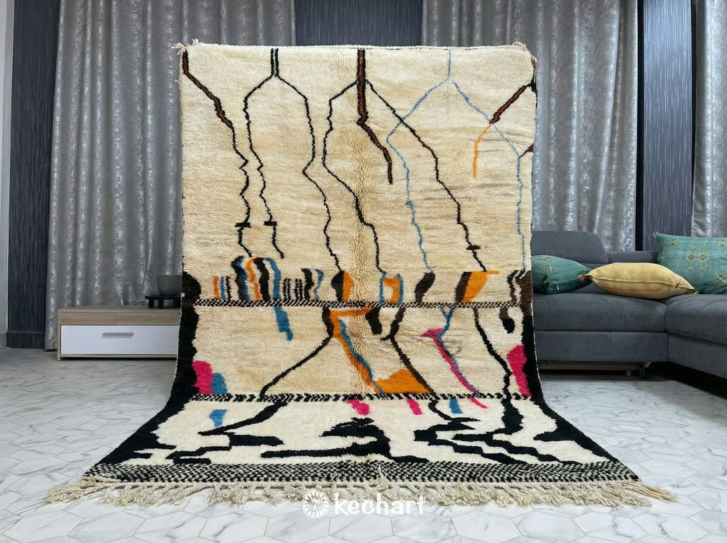 Custom Beni Ourain Rug - Handwoven Geometric Diamond Wool Rug, Made to Order