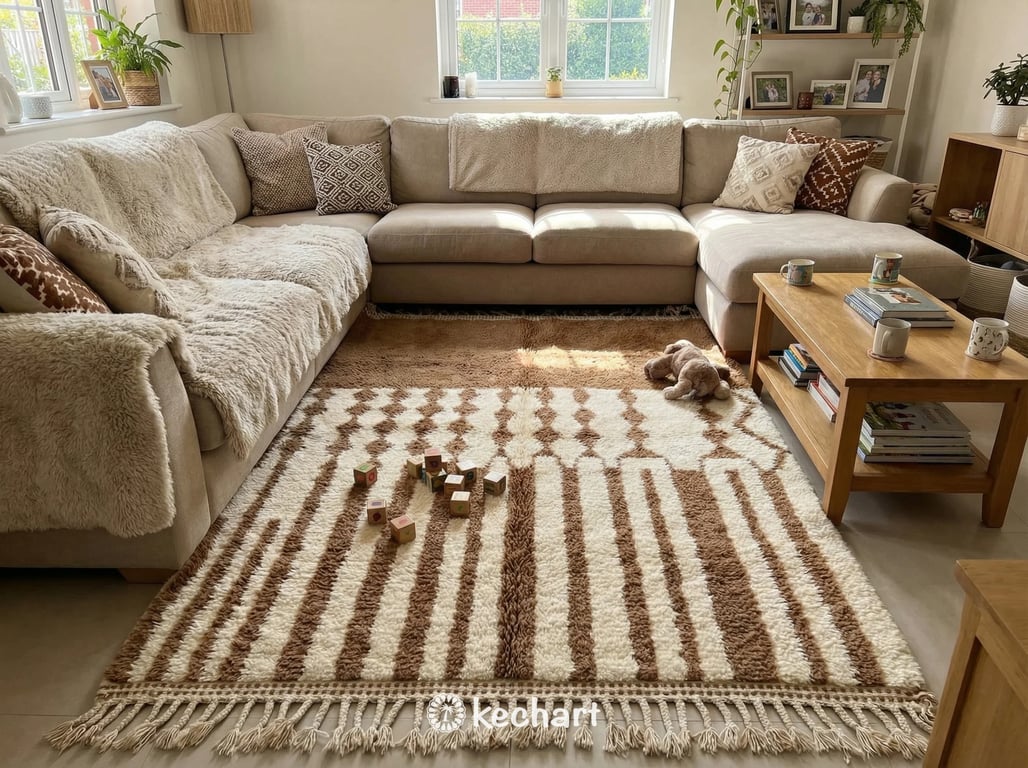 Sahara Brown Beni Ourain Rug - Custom Size Moroccan Wool