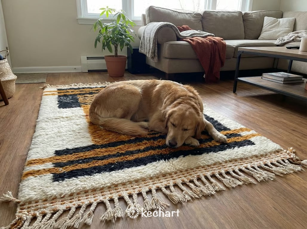 Custom Beni Ourain Rug - Made to Order Moroccan Wool, Geometric Earth Tones