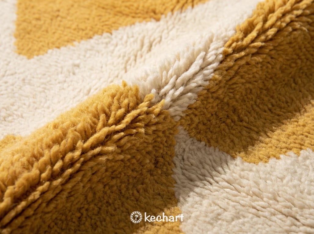 Custom Beni Ourain Rug - Handwoven Cream and Saffron Diamond Wool Rug