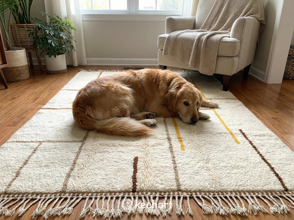 Custom Made Beni Ourain Rug - Sierra, Saffron & Beige Geometric Wool