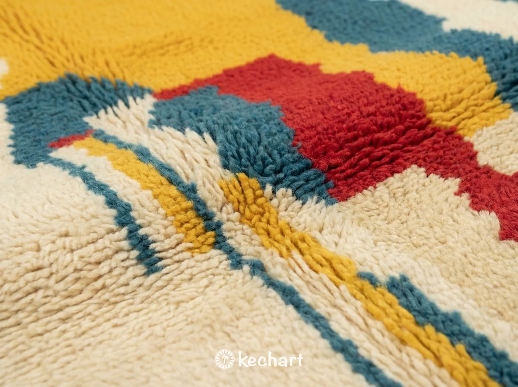 Custom Beni Ourain Wool Rug - Handwoven Vibrant Geometric Design