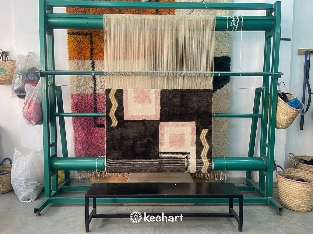 Custom Beni Ourain Rug - Made to Order Earth Tone Geometric Wool Rug