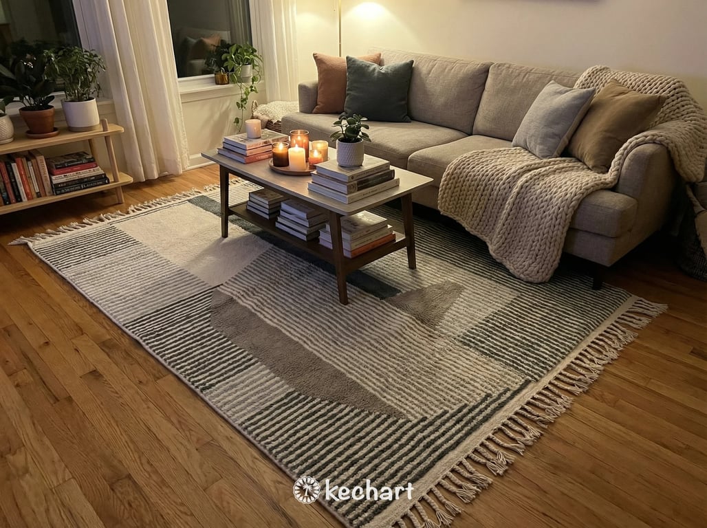 Custom Beni Ourain Moroccan Rug - Handwoven Wool in Grey & White Geometric Design