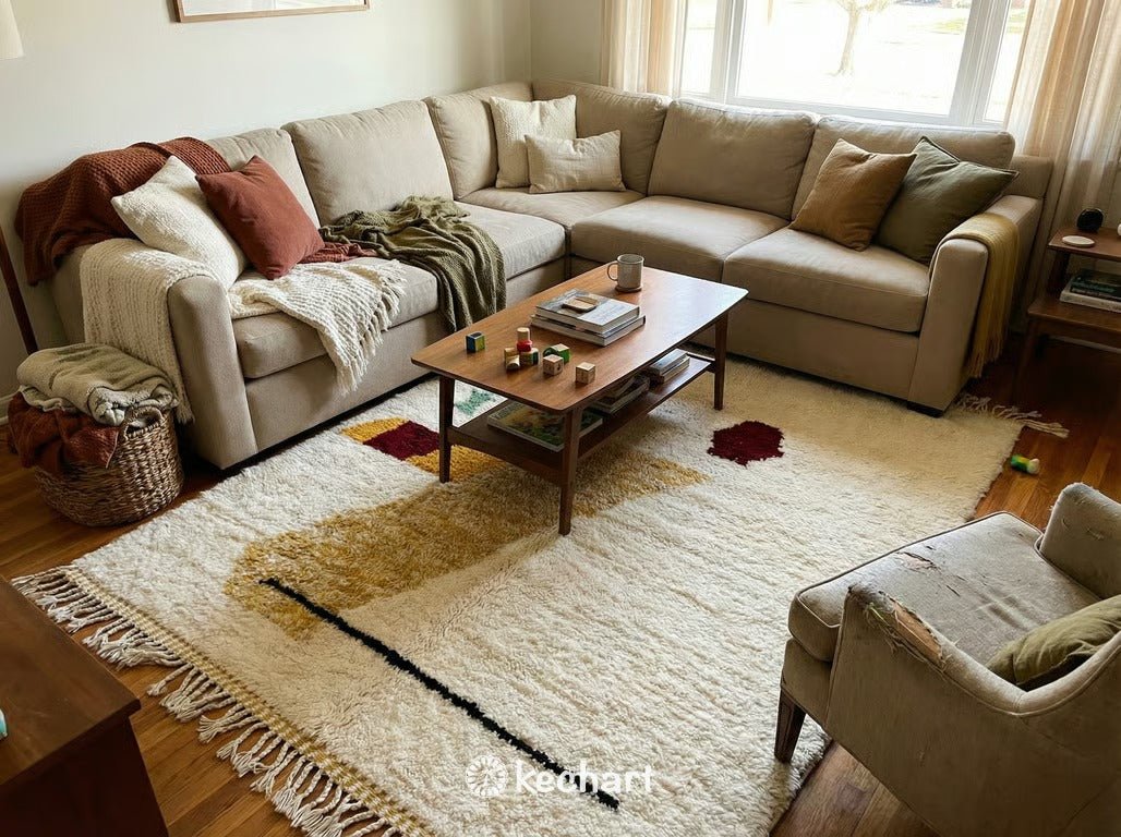 Made to Order Beni Ourain Rug - Plush Moroccan Wool Geometric Design