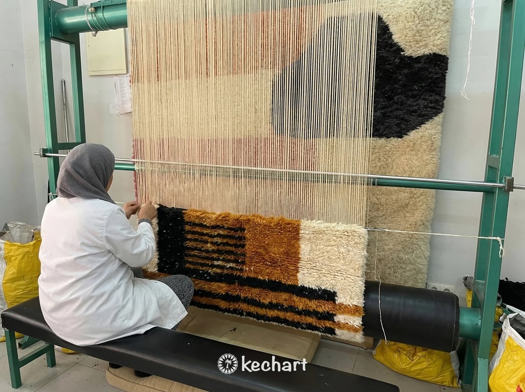 Custom Beni Ourain Rug - Made to Order Moroccan Wool, Geometric Earth Tones